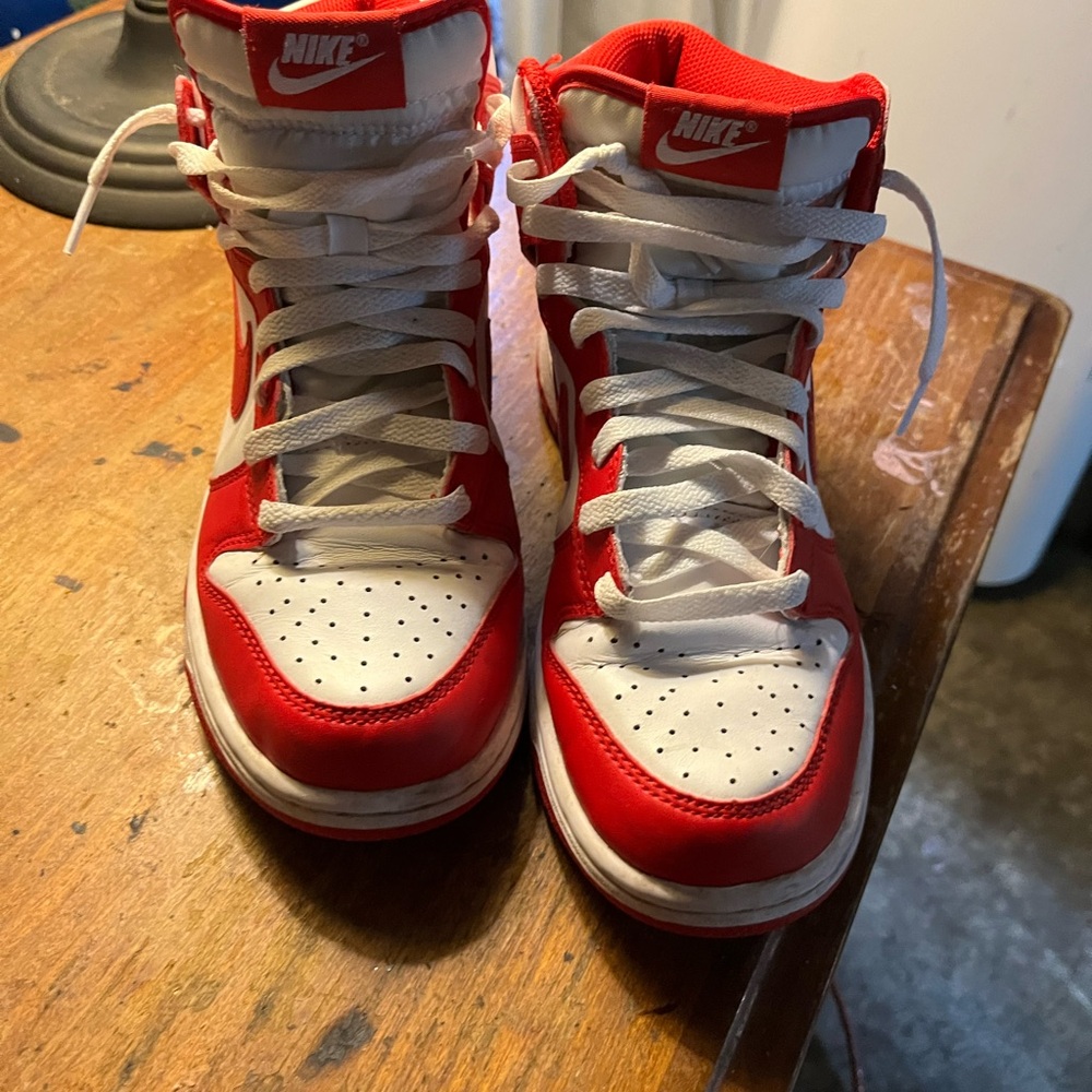 Nike Kids Red and White Sneakers